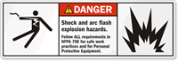 Shock And Arc Flash Explosion Hazards ANSI Label