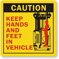3 Point Contact Labels - Forklift Standing