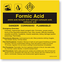 Formic Acid ANSI Chemical Label