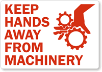Keep Hands Away From Machinery Laminated Vinyl Label