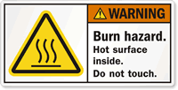 Hot Surface Inside. Do Not Touch Label
