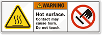 Hot Surface Do Not Touch Cause Burn Label