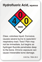 Hydrofluoric Acid NFPA Chemical Label