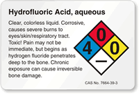 Hydrofluoric Acid NFPA Chemical Hazard Label