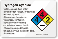 Hydrogen Cyanide NFPA Chemical Hazard Label