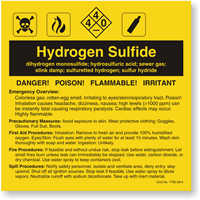 Hydrogen Sulfide ANSI Chemical Label