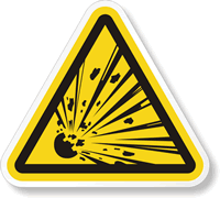 ISO W002 - Explosive Material Symbol Label