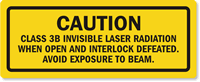 Interlocked Housing Invisible Class 3B Laser Radiation Label
