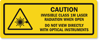 Invisible Class 1M Laser Radiation Caution Label