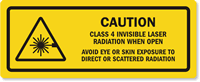 Class 4 Invisible Laser Radiation Avoid Exposure Label