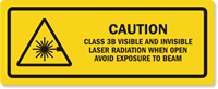 Class 3B Laser Radiation Avoid Exposure Label