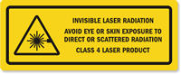Invisible Laser Radiation Avoid Eye Skin Exposure Label