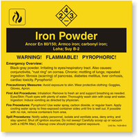 Iron Powder ANSI Chemical Label