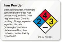 Iron Powder NFPA Chemical Hazard Label