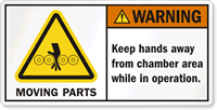 Moving Parts Keep Hands Away Chamber Area Label