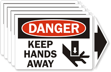 Danger Keep Hands Away Label