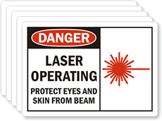 Laser Operating Protect Eyes And Skin Label