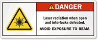 Danger Laser Radiation. Avoid Exposure To Beam Label