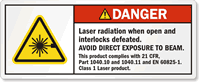 Laser Radiation Avoid Direct Exposure To Beam Label