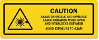 Class 3R Visible, Invisible Laser Radiation Caution Label