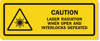 Laser Radiation When Open And Interlocks Defeated Label