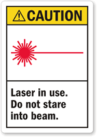 Caution Laser Do Not Stare Into Beam Label