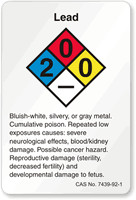 Lead NFPA Chemical Label