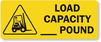 Load Capacity Pound Label