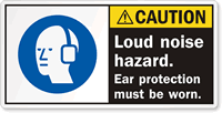 Loud Noise Hazard Wear Ear Protection Label