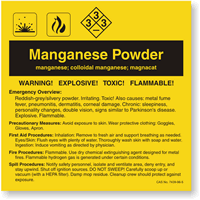 Manganese Powder ANSI Chemical Label