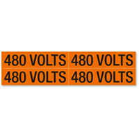 480 Volts Marker Labels, Medium (1-1/8in. x 4-1/2in.)
