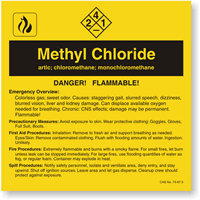 Methyl Chloride ANSI Chemical Label