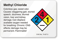 Methyl Chloride NFPA Chemical Hazard Label