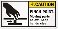 Pinch Point Moving Parts Below Keep Hands Clear