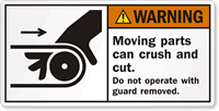 Moving Parts Can Crush Cut, Do Not Operate