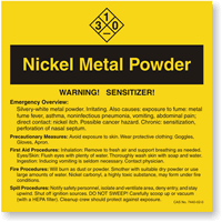 Nickel Metal Powder ANSI Chemical Label