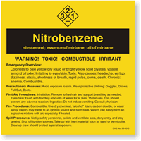 Nitrobenzene ANSI Chemical Label