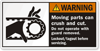Moving Parts Can Crush And Cut Safety Label