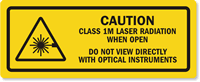 Class 1M Invisible Laser Radiation Avoid Exposure Label