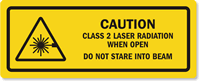 Class 2 Radiation Do Not Stare Label