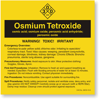 Osmium Tetroxide ANSI Chemical Label