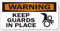 Warning Keep Guards Label