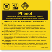 Phenol ANSI Chemical Label