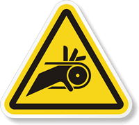 Pinch Point/Hand Entanglement Warning Safety Symbol Label