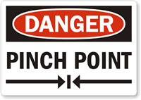 Danger Pinch Point (arrow symbol)
