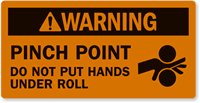 Pinch Point Don't Put Hands Under Roll Label