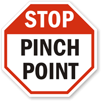 Best-Selling STOP Pinch Point Octagon Label