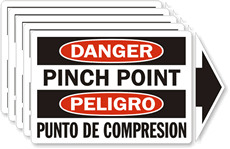 Danger Pinch Point Bilingual Label