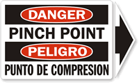 Danger Pinch Point Spanish Label