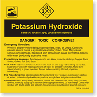 Potassium Hydroxide ANSI Chemical Label